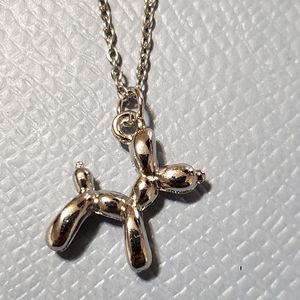 Silver Balloon Dog Necklace